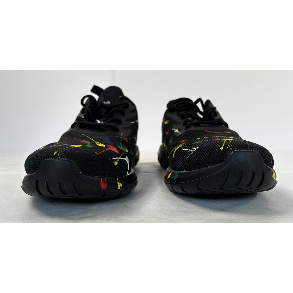 Soulsfeng Sneakers Running Shoes Men's Sz 15.5 Black Olympic Spray Paint Splash - Picture 2 of 16